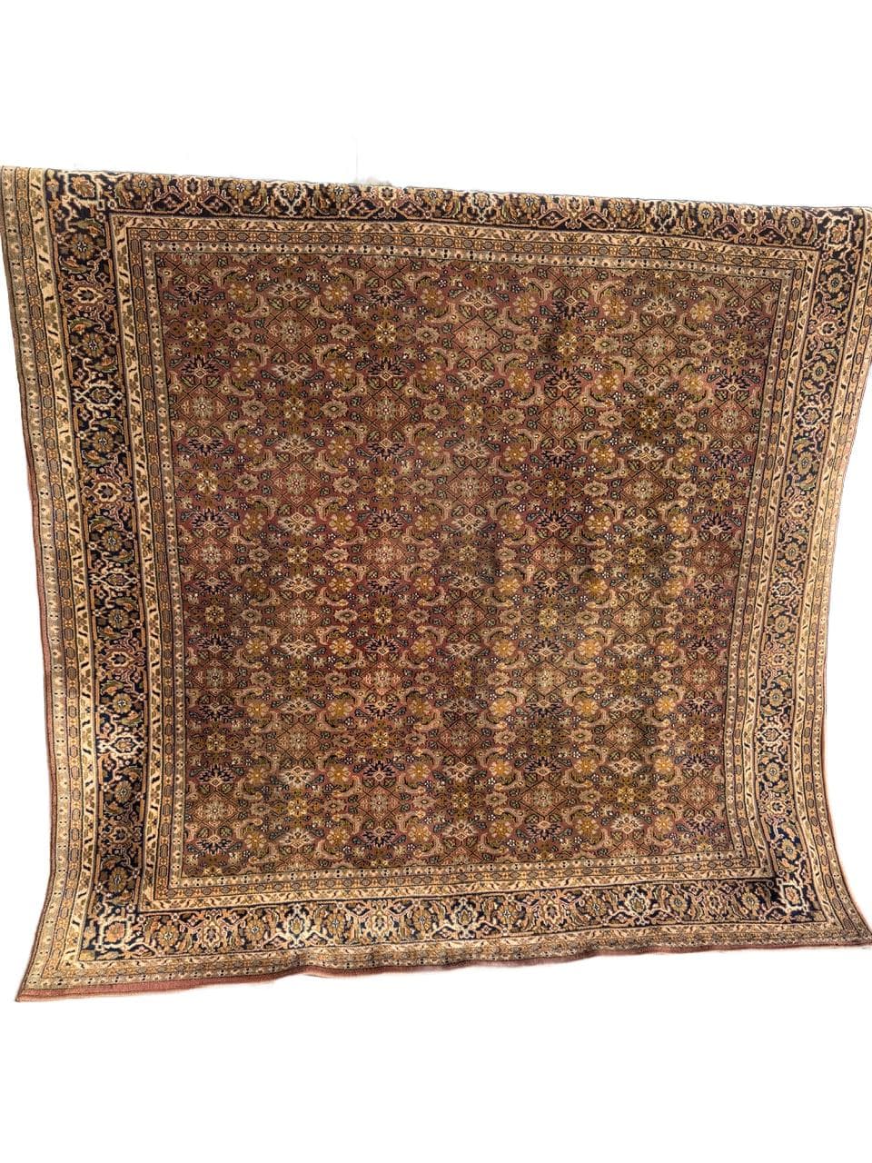 Dywan perski Indo Bidjar 230x230 cm, czerwony, wełna, Indie, lata 90.