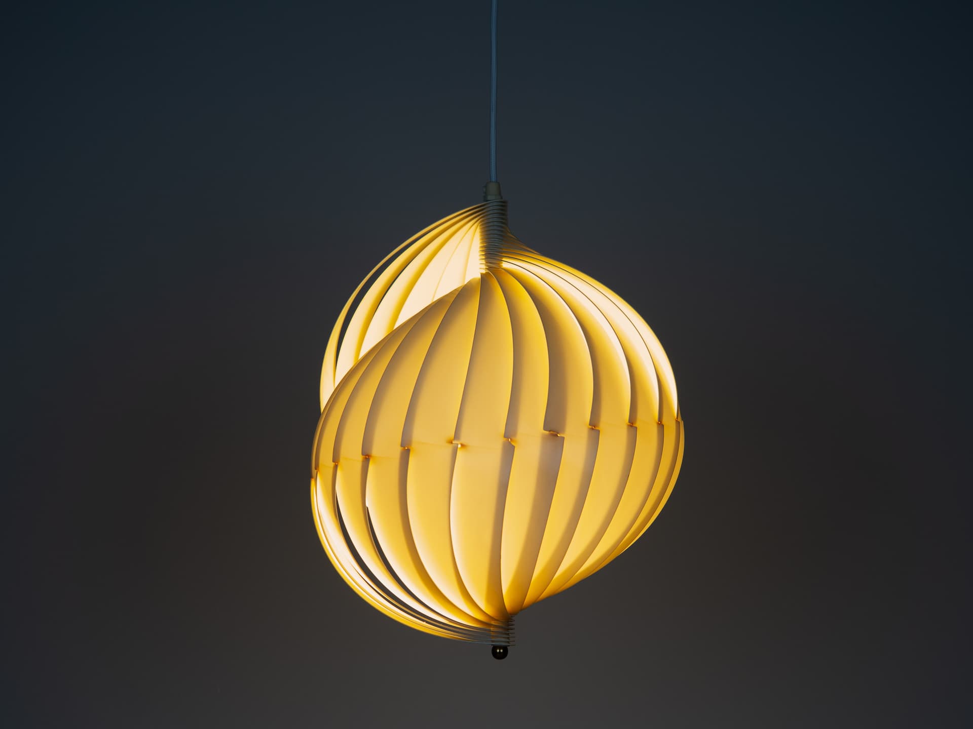 Lampa wisząca Moon, metal biały, proj. V. Panton, Louis Poulsen, Dania, lata 60. - 222134