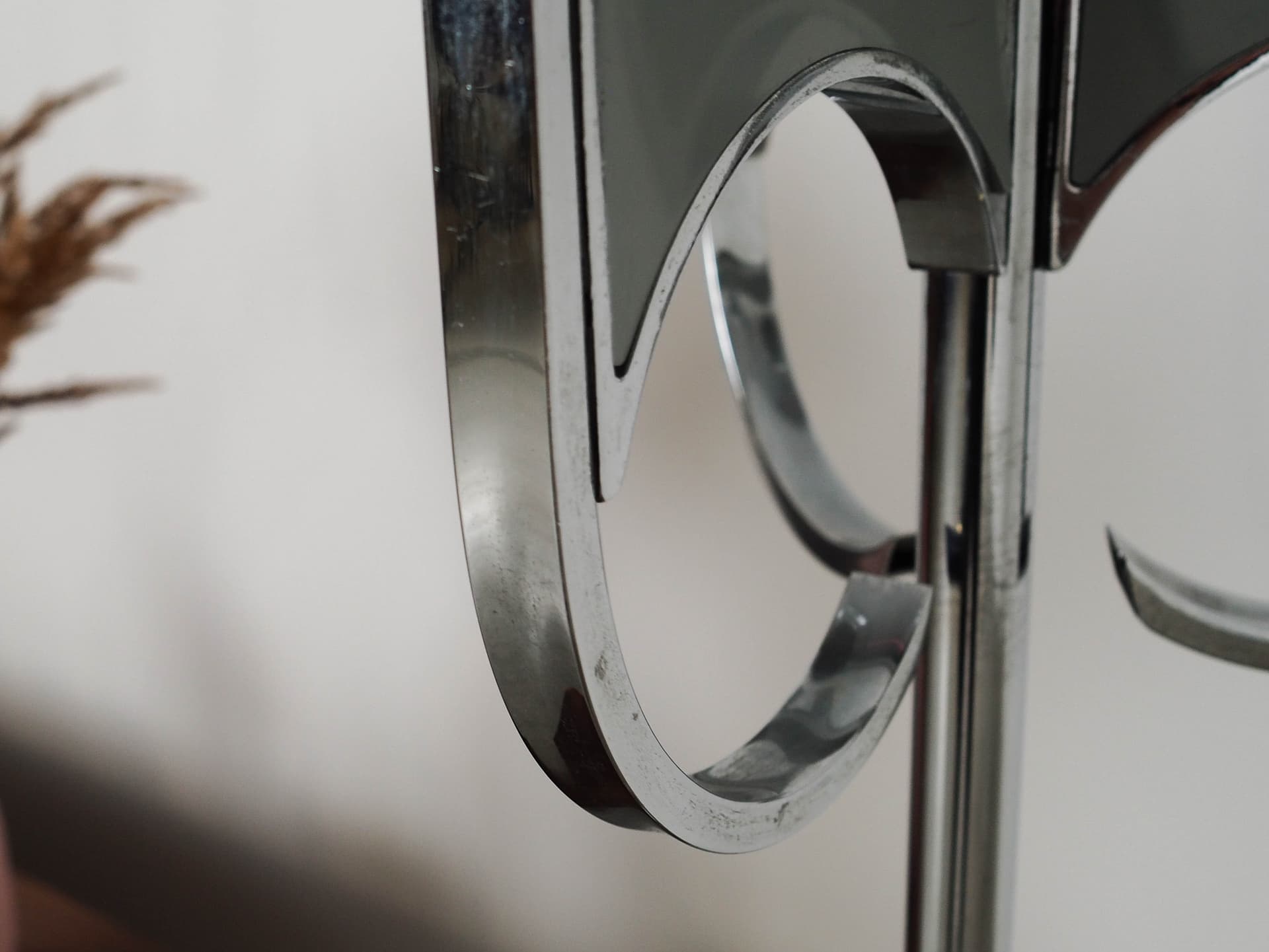 Lampa podłogowa, szkło Murano mlecznobiałe, metal srebrny, Włochy, lata 70. - 222242