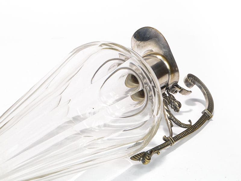 Wine jug, transparent crystal, brass, WMF, Germany, 19th c. - 222250