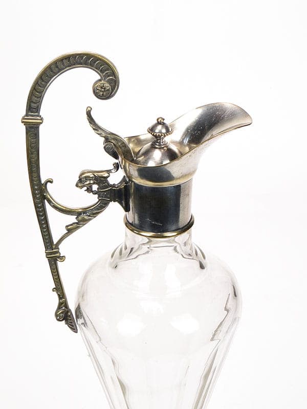 Wine jug, transparent crystal, brass, WMF, Germany, 19th c. - 222255