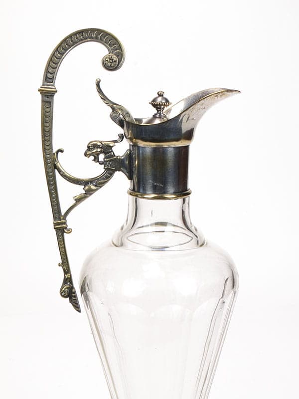 Wine jug, transparent crystal, brass, WMF, Germany, 19th c. - 222253