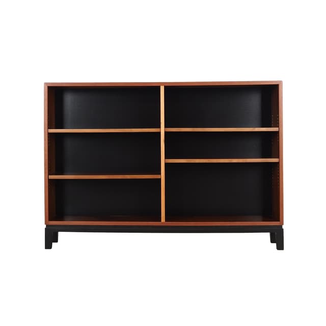 Regał, orzech brązowy, drewno czarne, Dania, lata 70. - WYMIARY