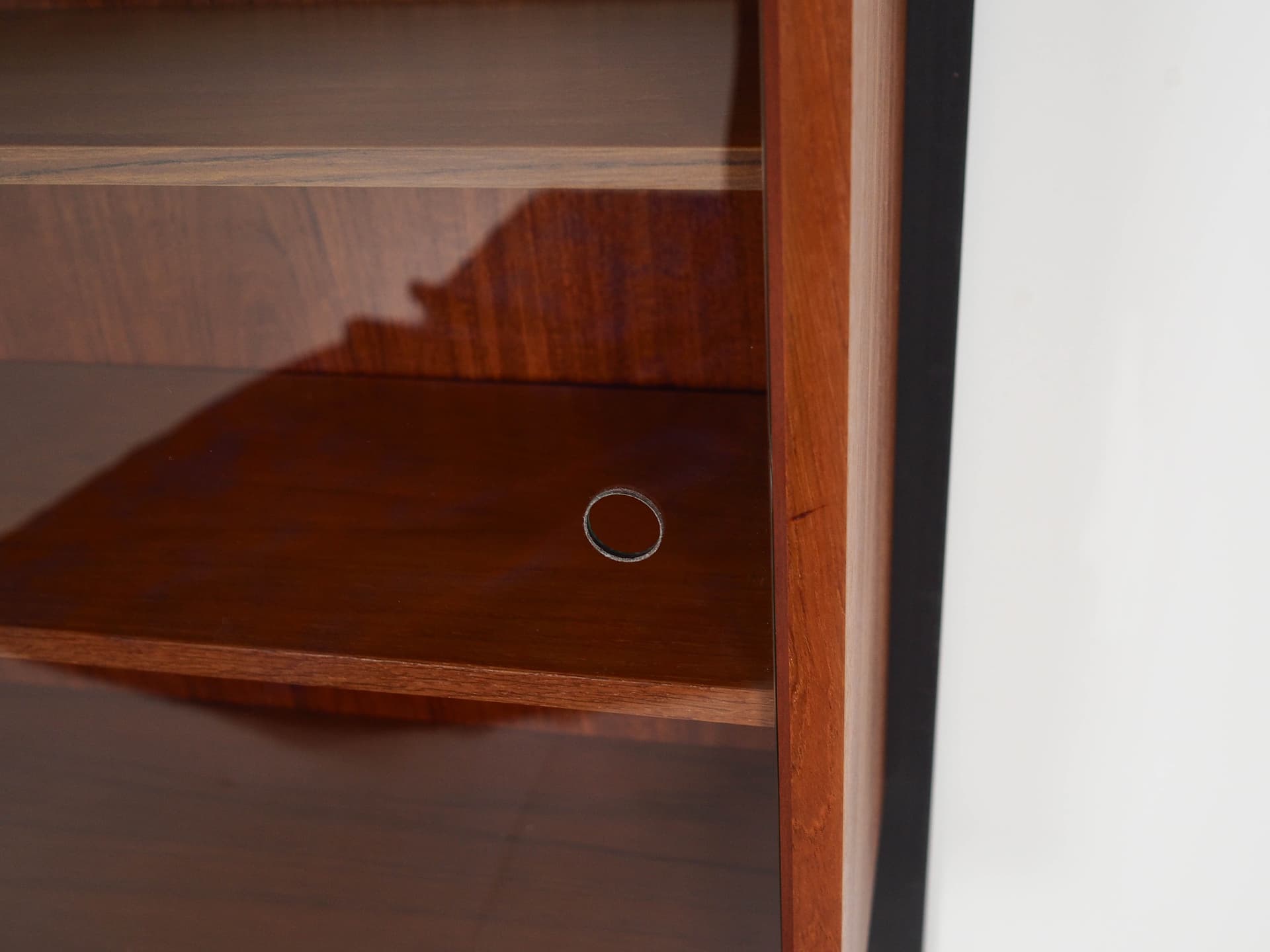 Regał systemowy, brązowy, teak, metal, szkło, Dania, lata 60. - 222335