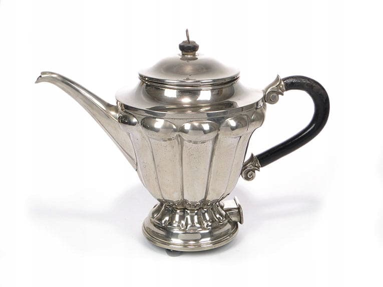 Dzbanek elektryczny art déco, srebrny metal, Siemens, Niemcy, lata 30. - 222372