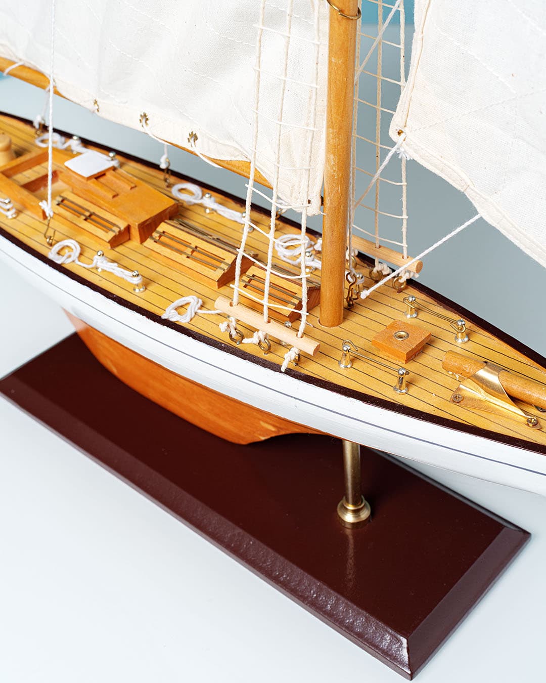 Model jachtu Shamrock, brązowy, drewno, Dania, lata 80. - 222397