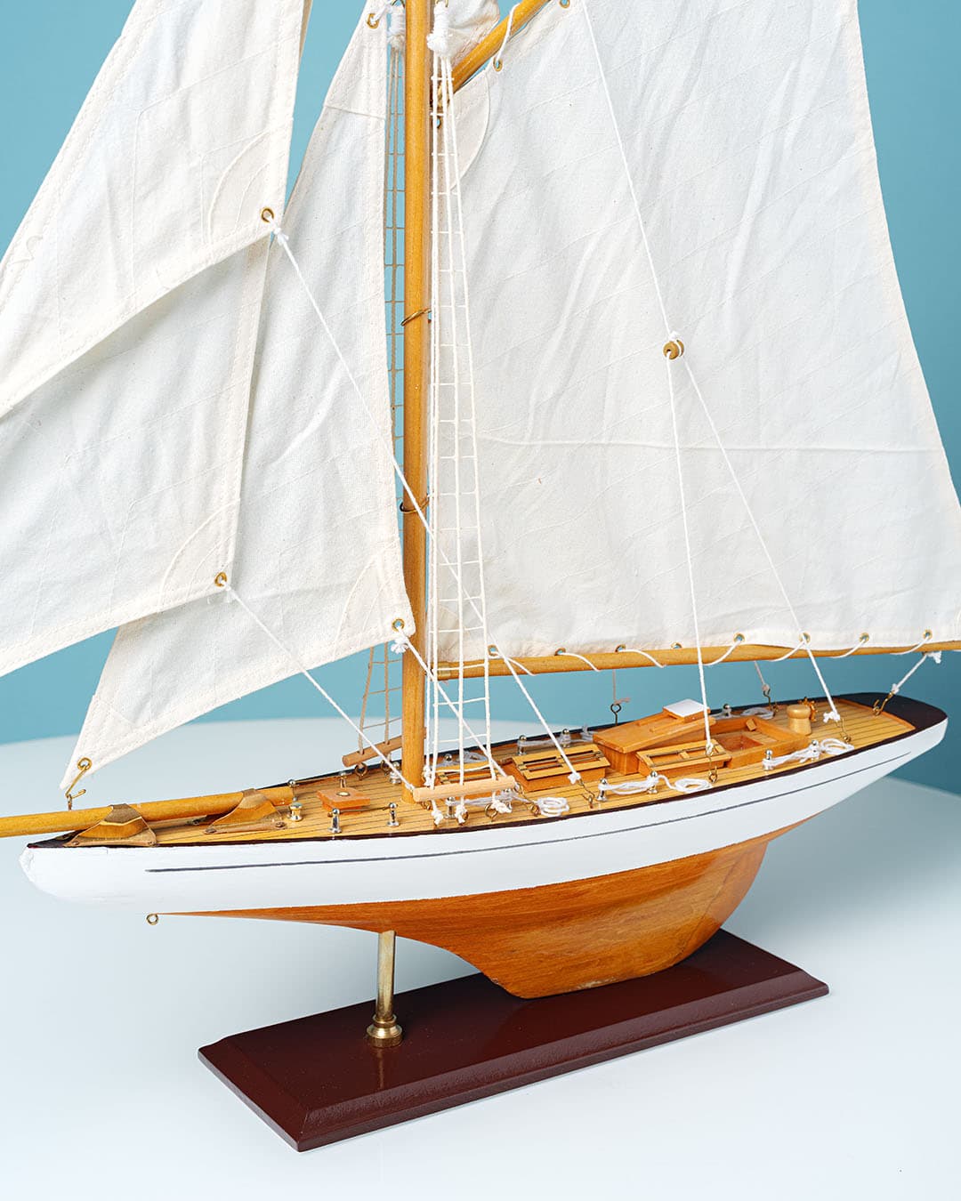 Model jachtu Shamrock, brązowy, drewno, Dania, lata 80. - 222394