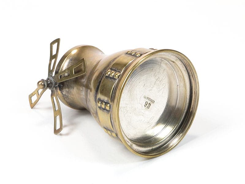 Skarbonka wiatrak, mosiądz złoty, Belgia, początek XX w. - 222403