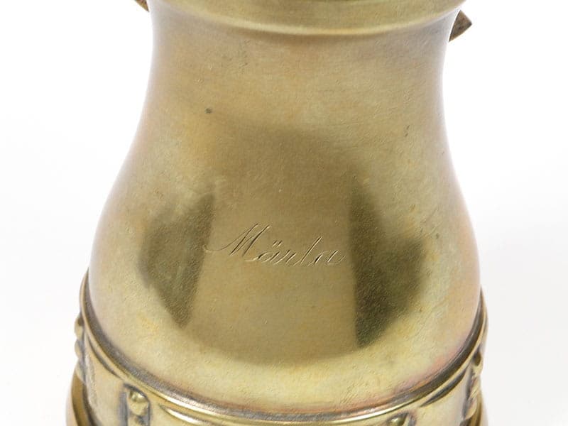 Skarbonka wiatrak, mosiądz złoty, Belgia, początek XX w. - 222400