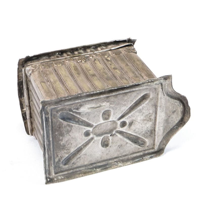 Skarbonka buda dla psa, srebrny mosiądz, Polska, XIX w. - 222474