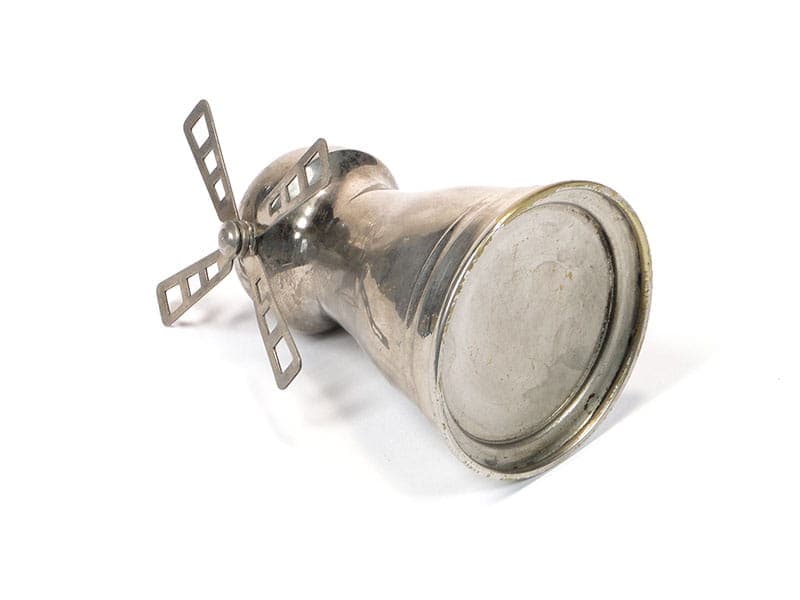 Piggy bank windmill, silver, brass, Netherlands, early 20th c. - 222481