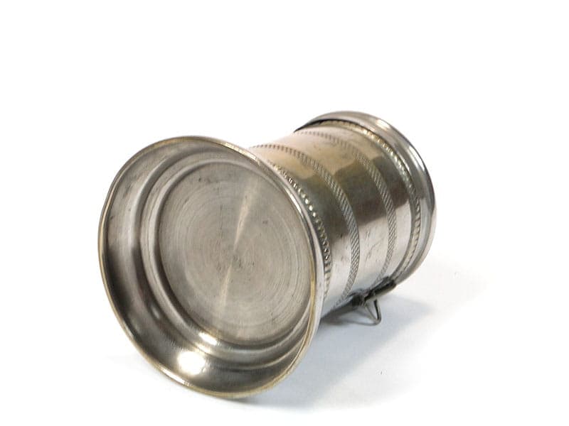 Skarbonka secesyjna, srebrny mosiądz, Europa Zachodnia, początek XX w. - 222515