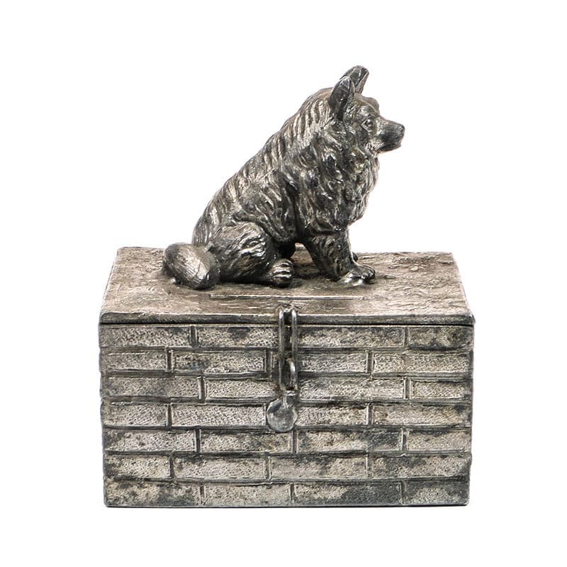 Skarbonka z wilczkiem, metal srebrny, proj. J. Sopyło, Ukraina, lata 20. - 222520