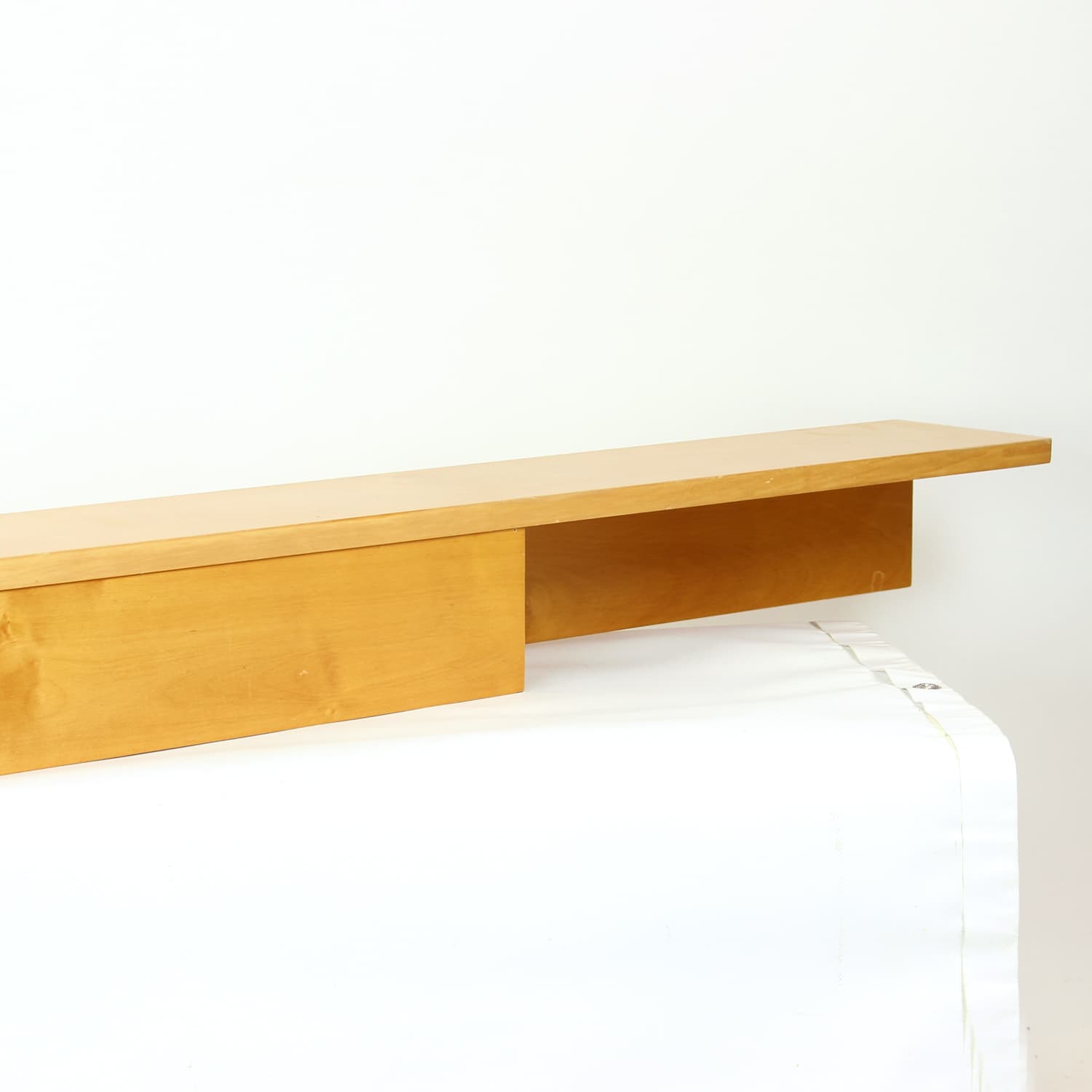 Wall-mounted shelf, light brown birch, UP Závody, Czechoslovakia, 1980s. - 222644