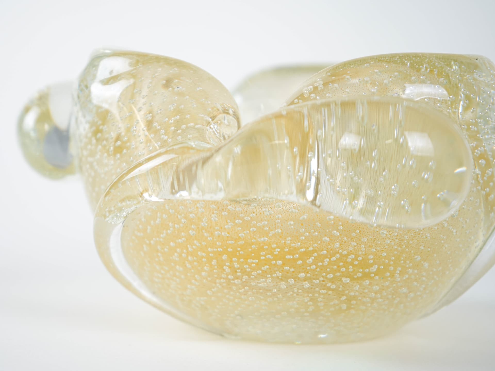 Popielnica Murano, transparentna, szkło, Włochy, lata 60. - 222737