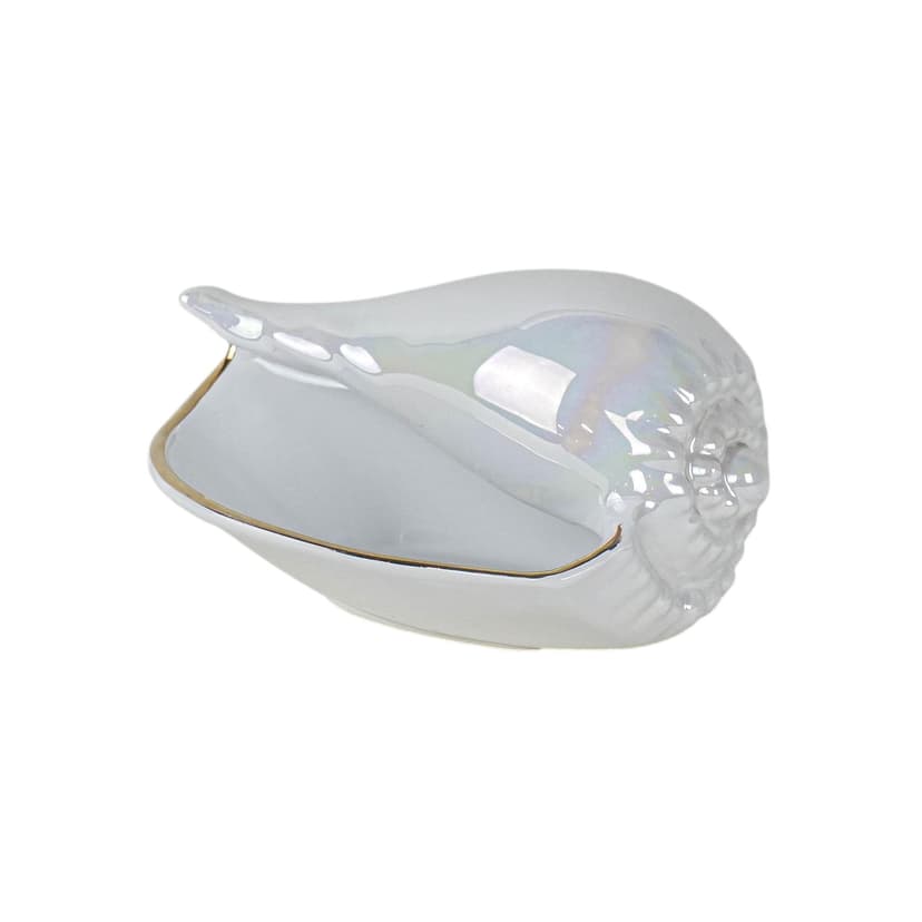 Muszla dekoracyjna, biała, porcelana, Włochy, lata 70.