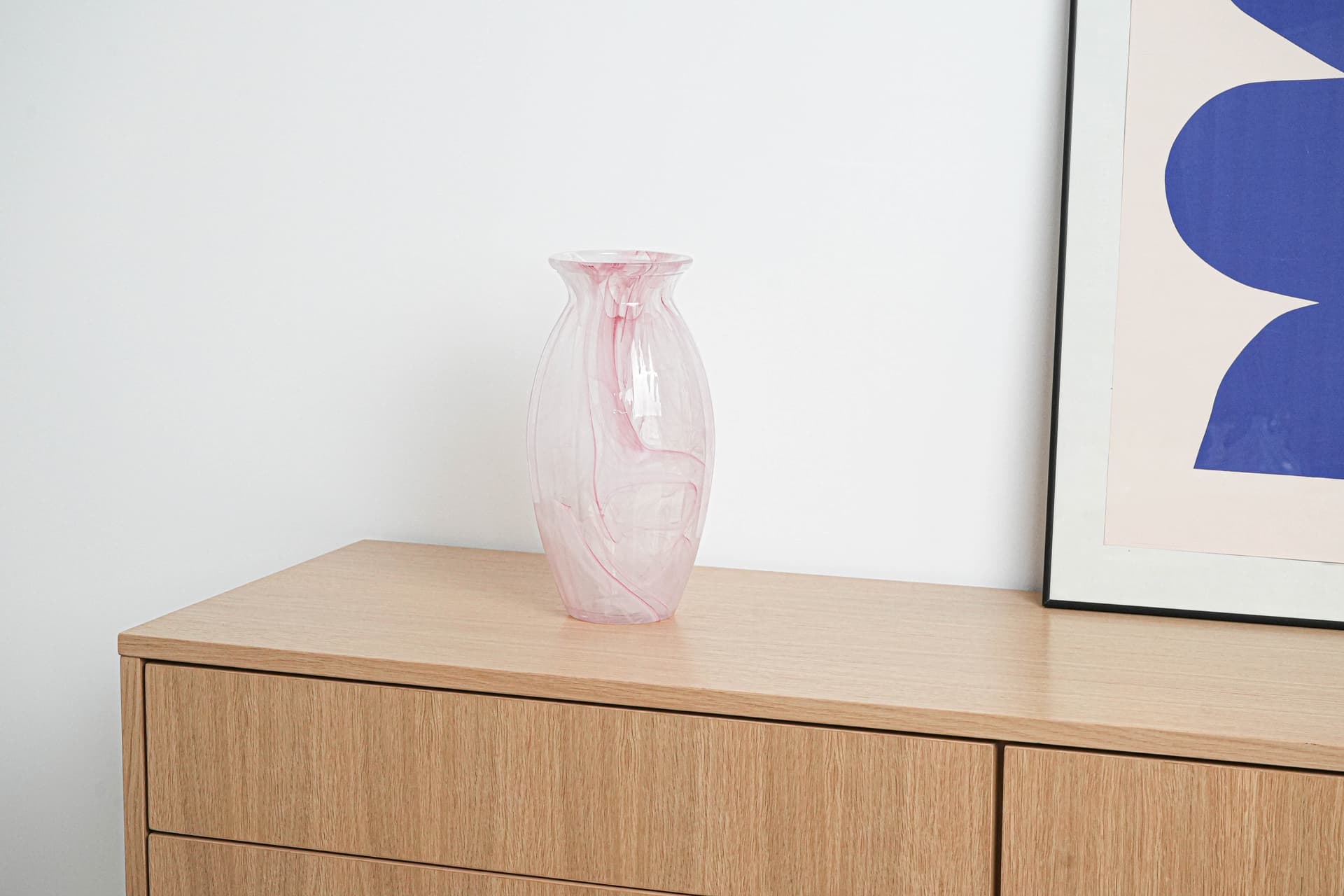 Wazon, różowy, szkło, Włochy, lata 80. - 222745