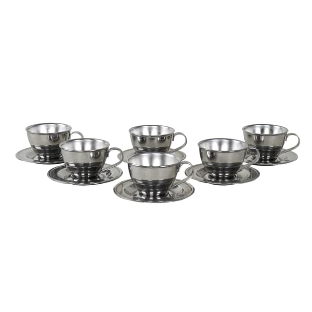Set of cups, silver, stainless steel, Italy, 1980s. - DIMENSION