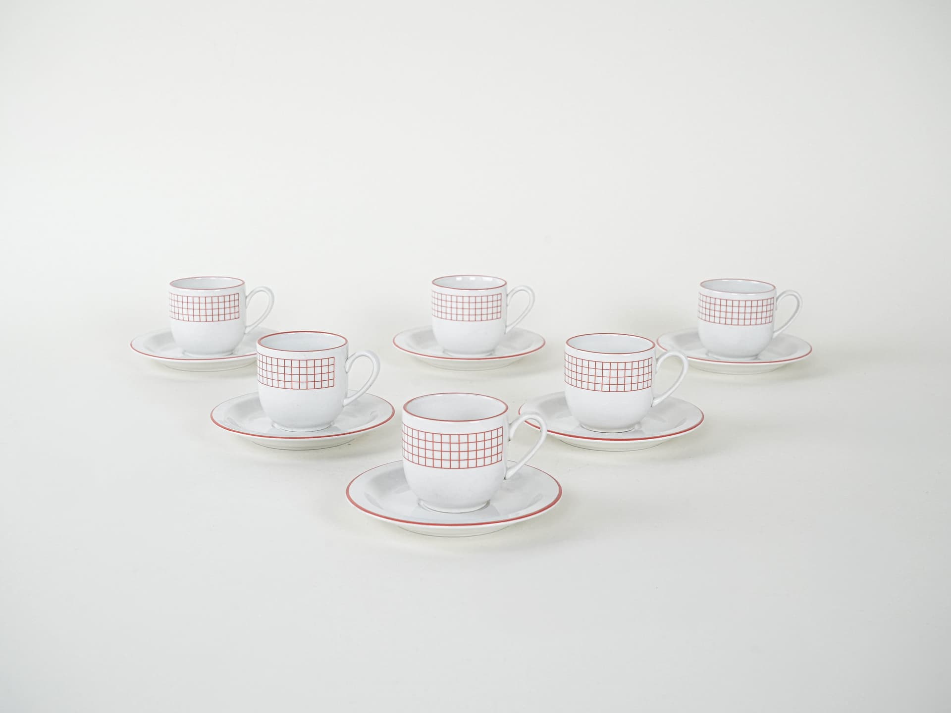 Komplet filiżanek, biały, porcelana, Włochy, lata 80. - 222876