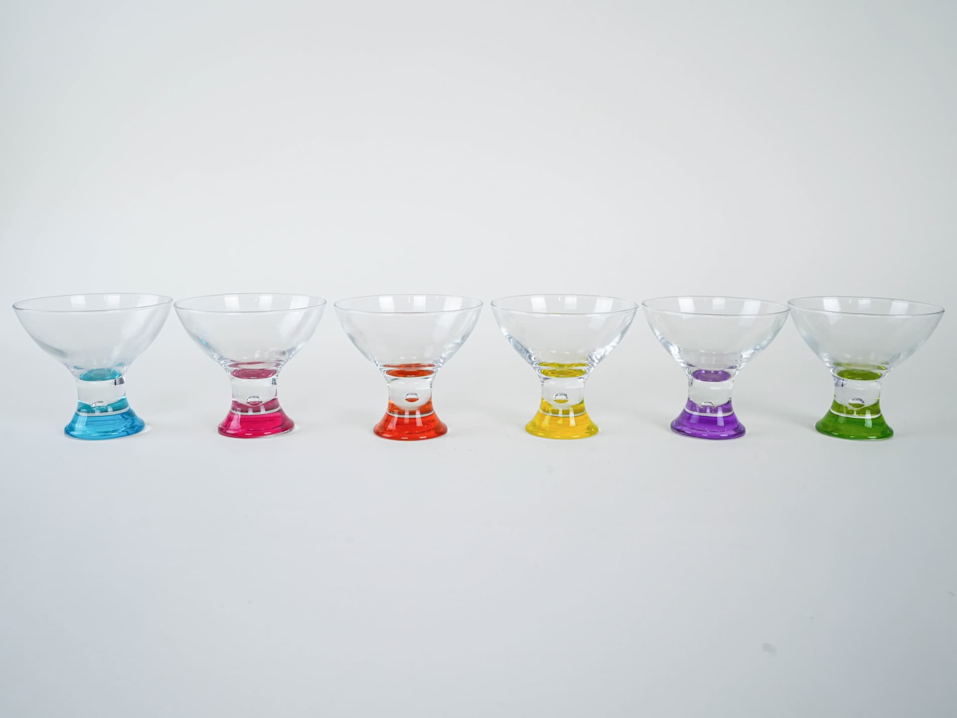 Komplet pucharków deserowych, multikolor, szkło, Włochy, lata 80. - 222932