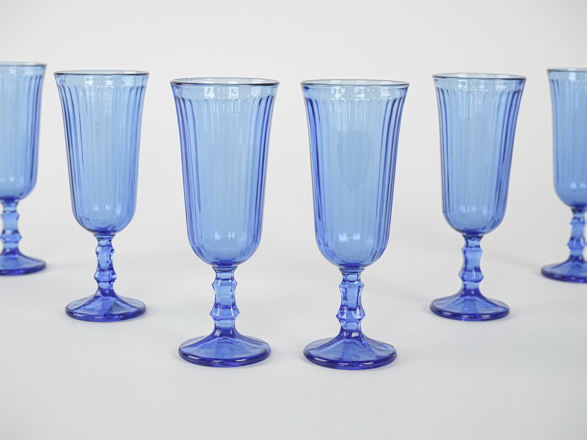 Komplet kieliszków, kobaltowy, szkło, Włochy, lata 70. - 222948