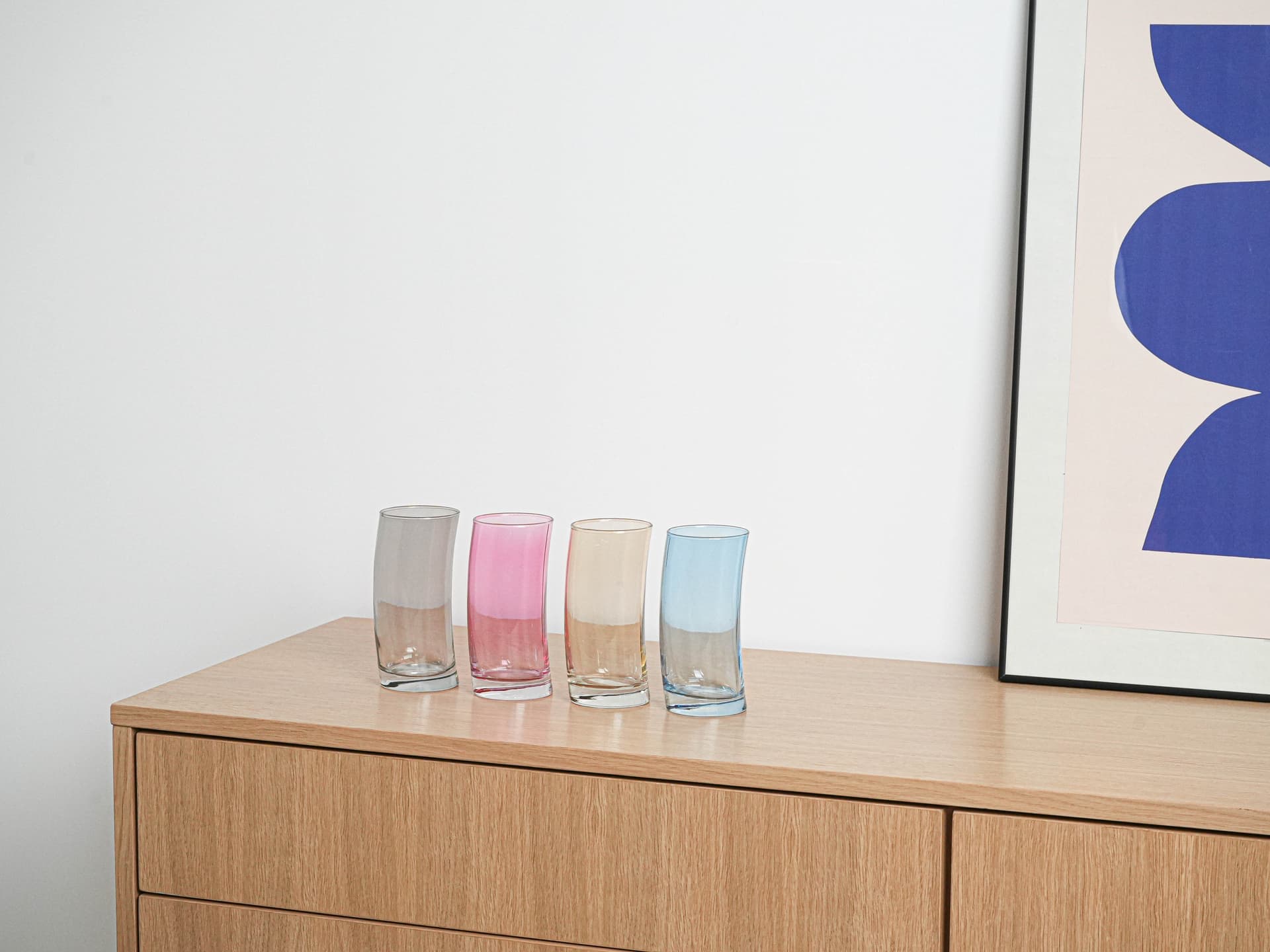 Komplet szklanek, multikolor, szkło, Włochy, lata 80. - 222959