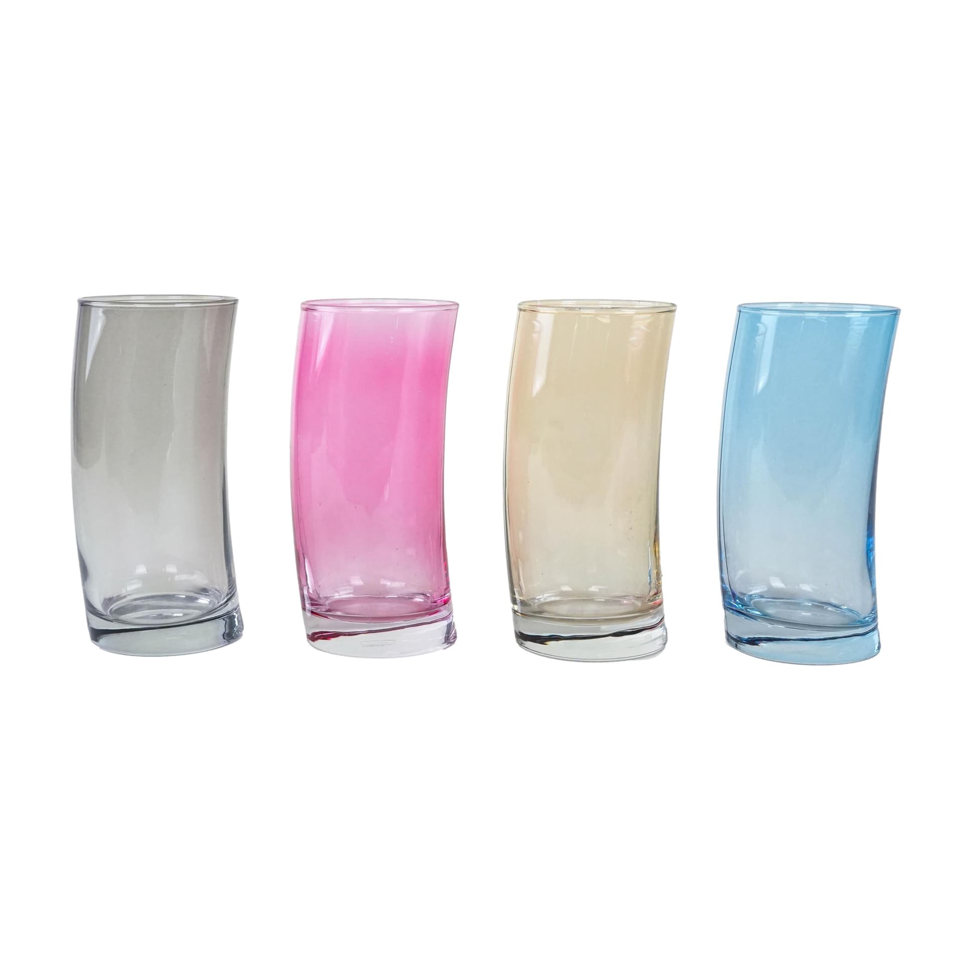 Komplet szklanek, multikolor, szkło, Włochy, lata 80.