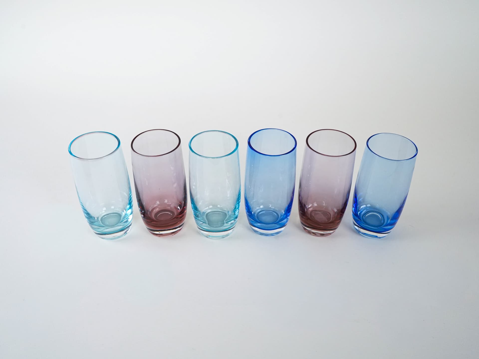 Set of glasses, multicolor glass, Italy, 1980s. - 222992