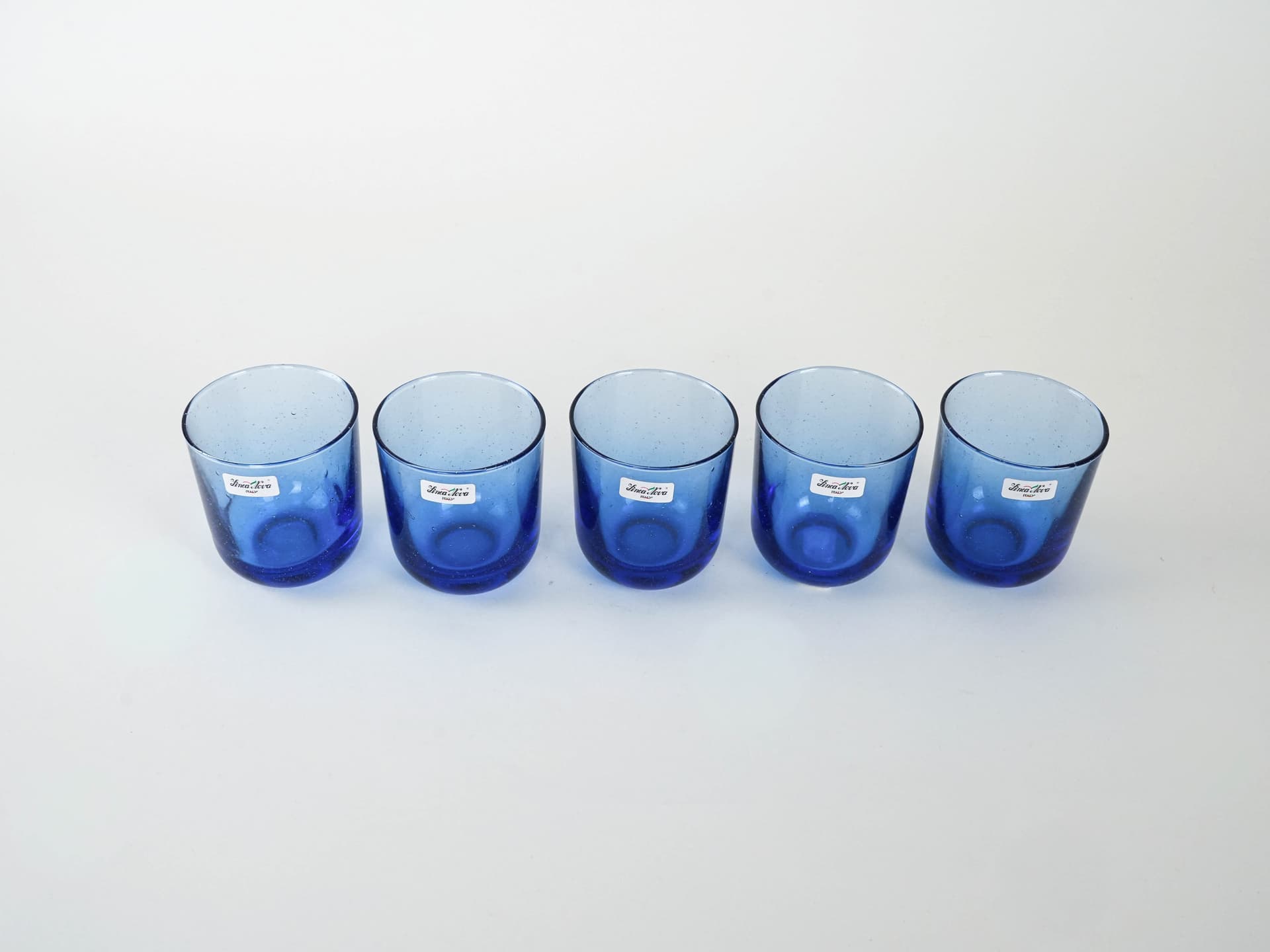 Komplet szklanek, kobaltowy, szkło, Włochy, lata 70. - 223027