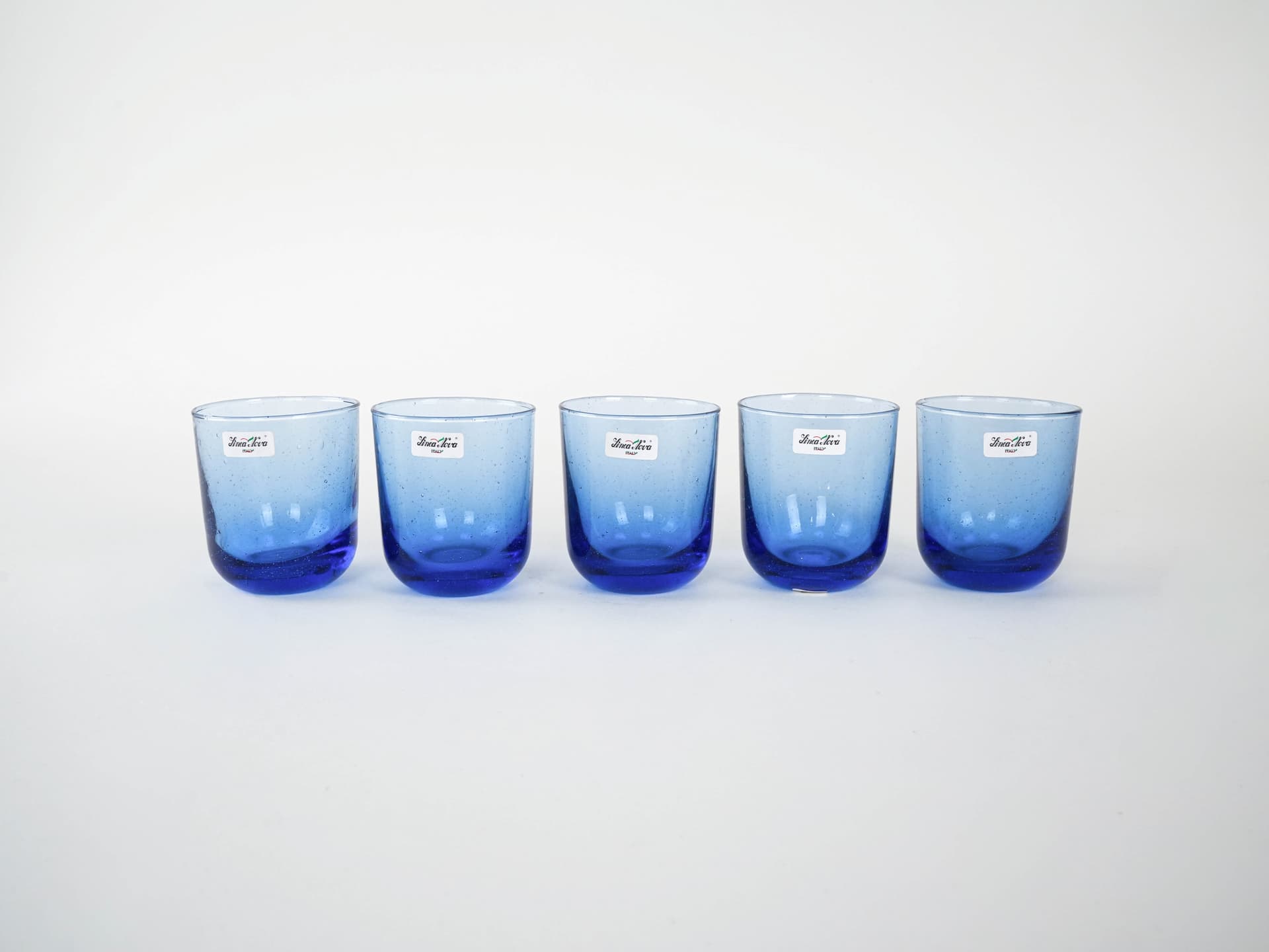 Komplet szklanek, kobaltowy, szkło, Włochy, lata 70. - 223025