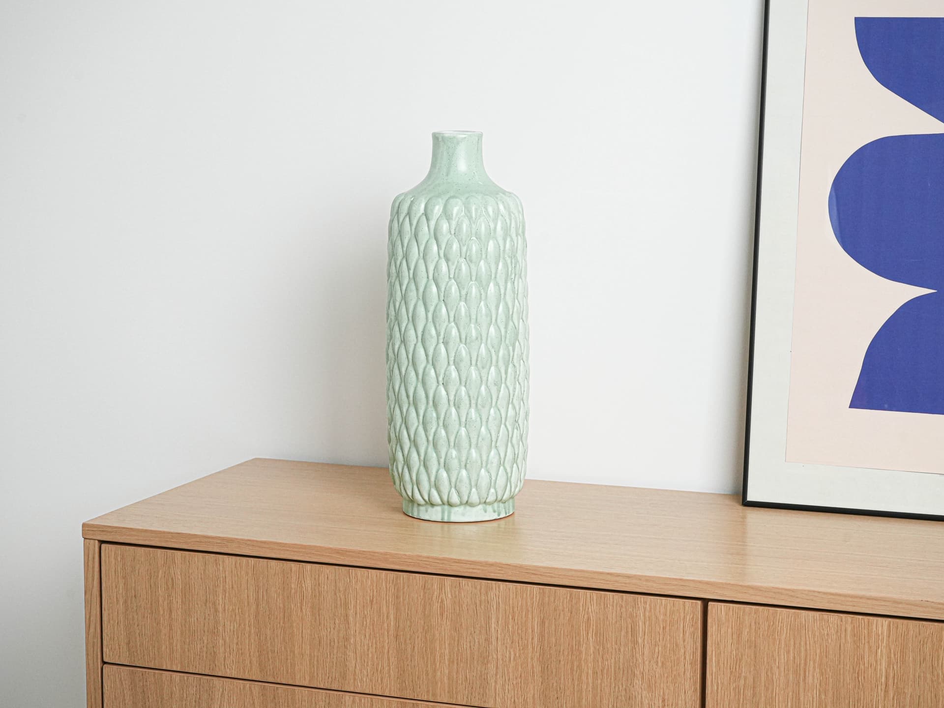 Wazon, miętowy, ceramika, Włochy, lata 60. - 223032