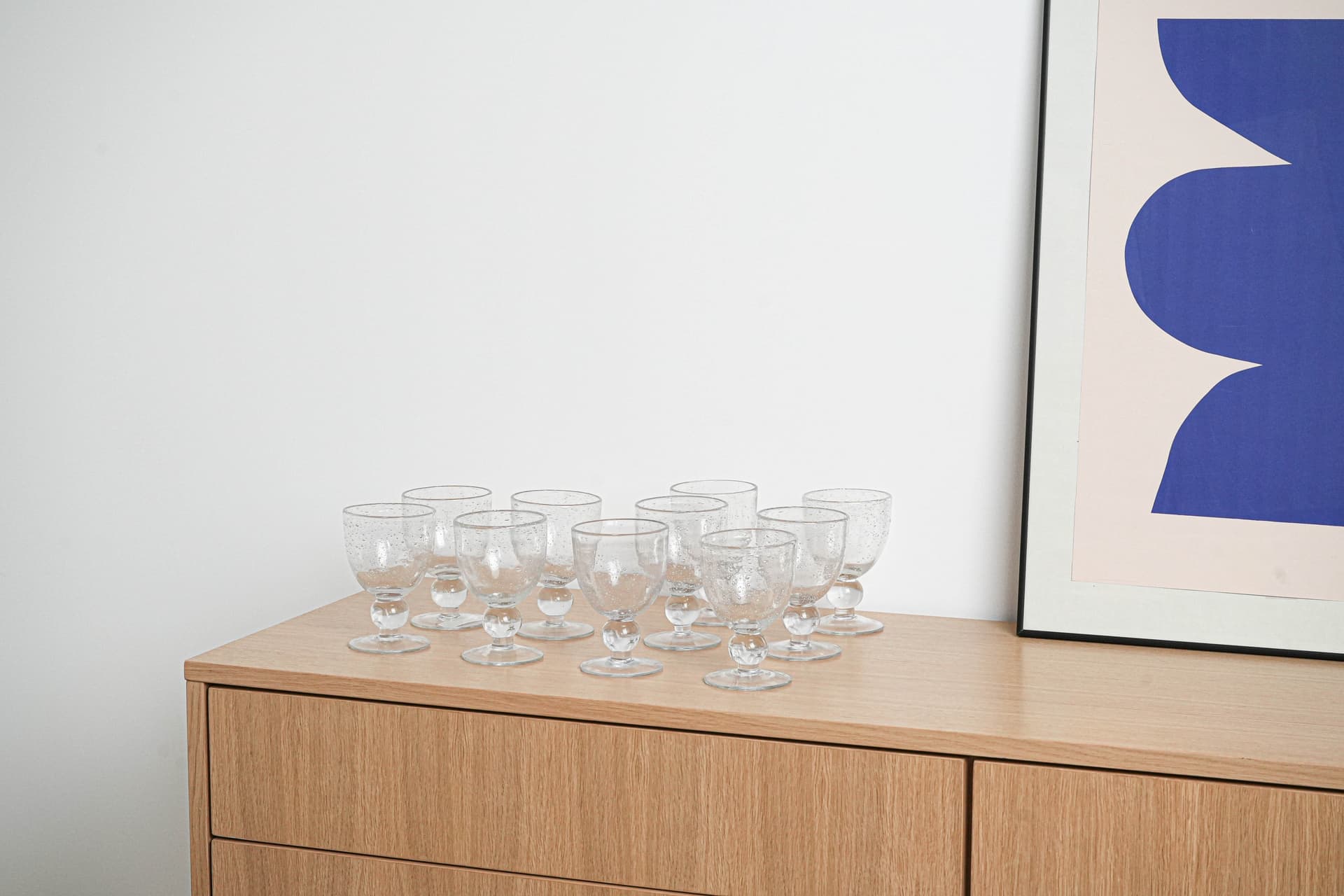 Komplet kieliszków, transparentne szkło, Włochy, lata 70. - 223039