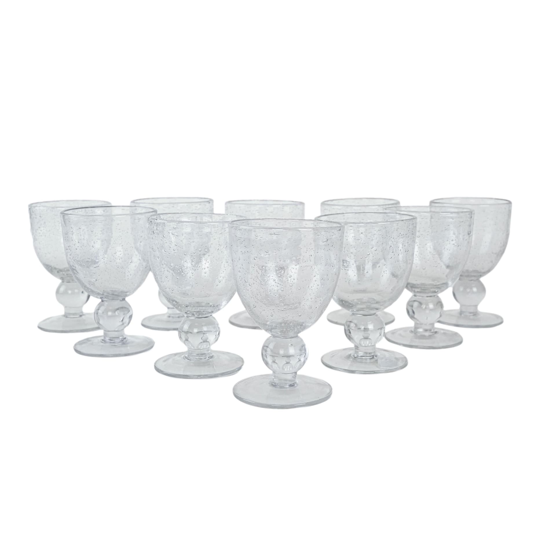 Komplet kieliszków, transparentne szkło, Włochy, lata 70.