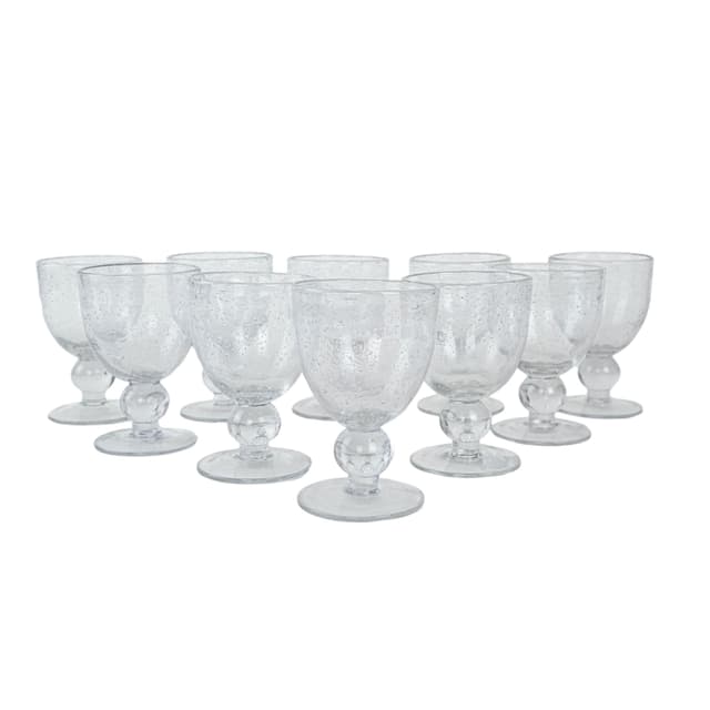 Komplet kieliszków, transparentne szkło, Włochy, lata 70. - WYMIARY