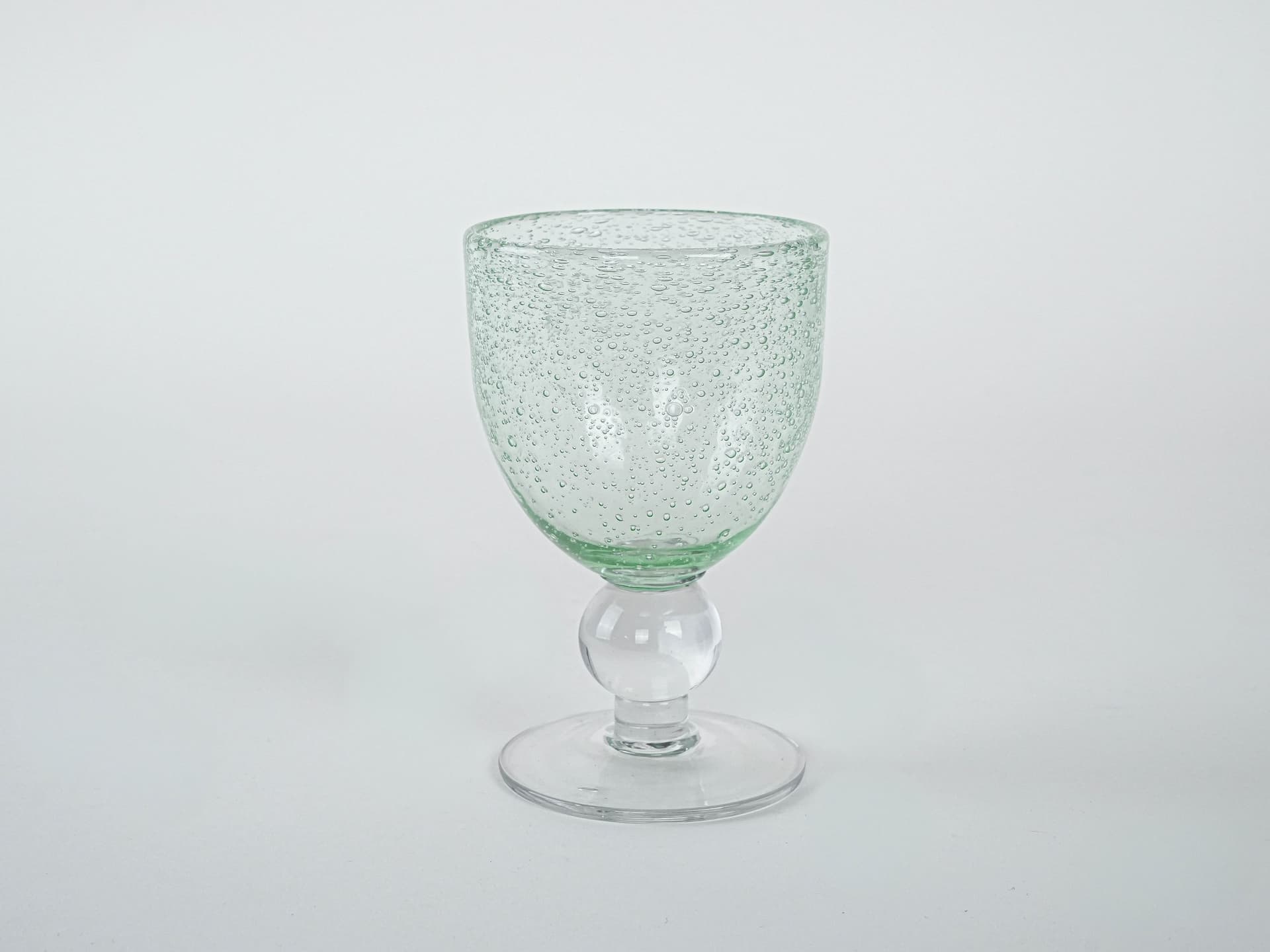 Set of goblets, green bubble glass, Italy, 1970s. - 223050