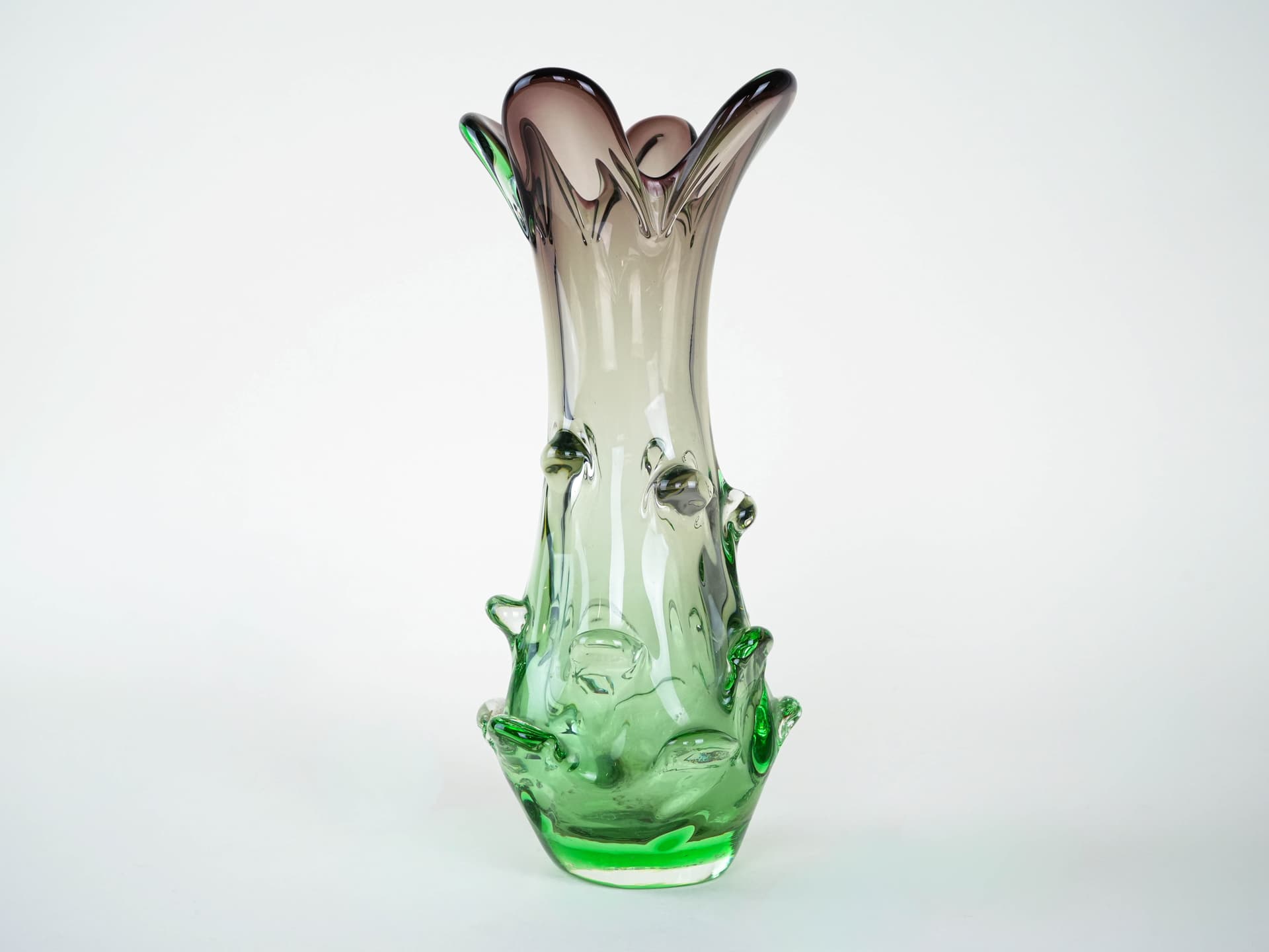 Wazon Murano, zielony, szkło, Włochy, lata 60. - 223065