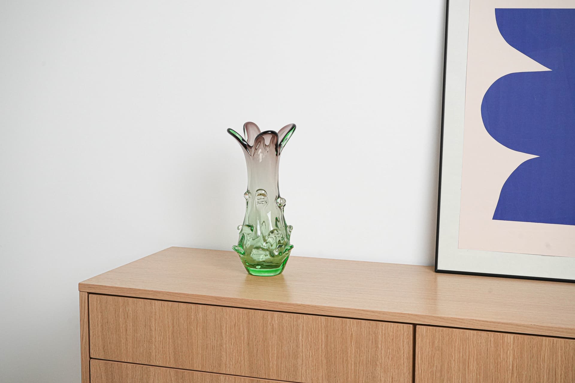 Wazon Murano, zielony, szkło, Włochy, lata 60. - 223062