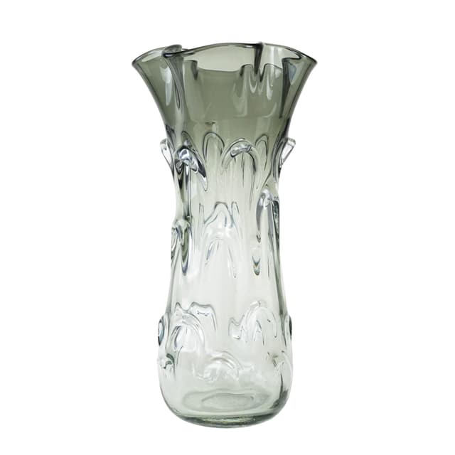 Wazon Murano, szary, szkło, Włochy, lata 60. - WYMIARY