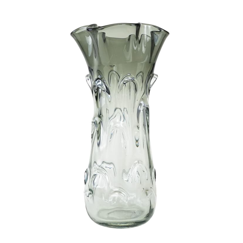 Wazon Murano, szary, szkło, Włochy, lata 60.