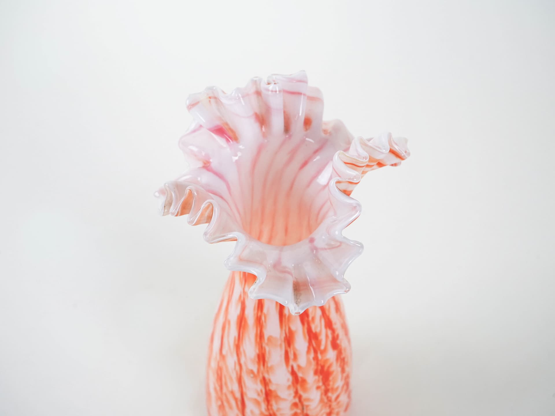 Wazon, pomarańczowy, szkło, Włochy, lata 60. - 223085