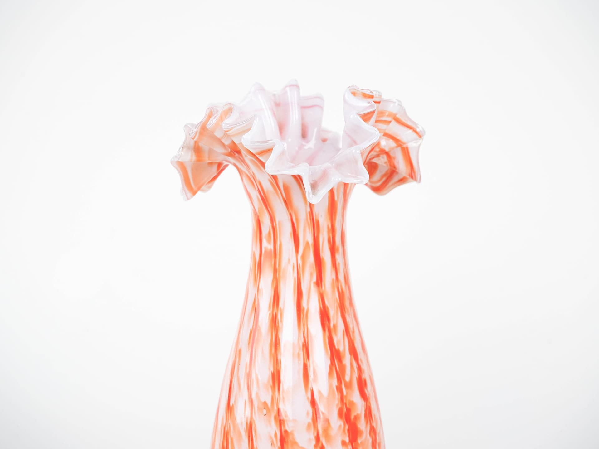 Wazon, pomarańczowy, szkło, Włochy, lata 60. - 223083