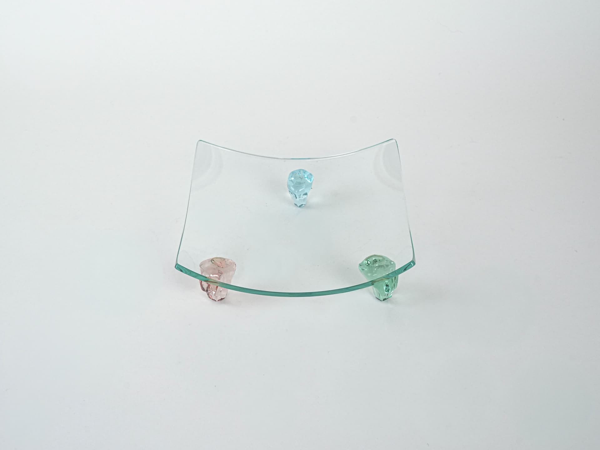 Patera, transparent, szkło, Włochy, lata 70. - 223090