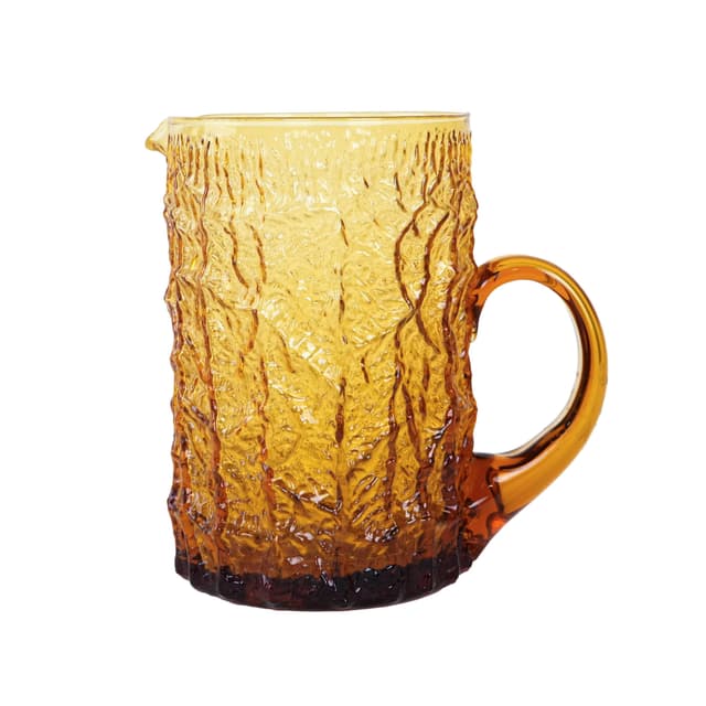 Dzbanek, bursztynowy, szkło, Włochy, lata 60. - WYMIARY