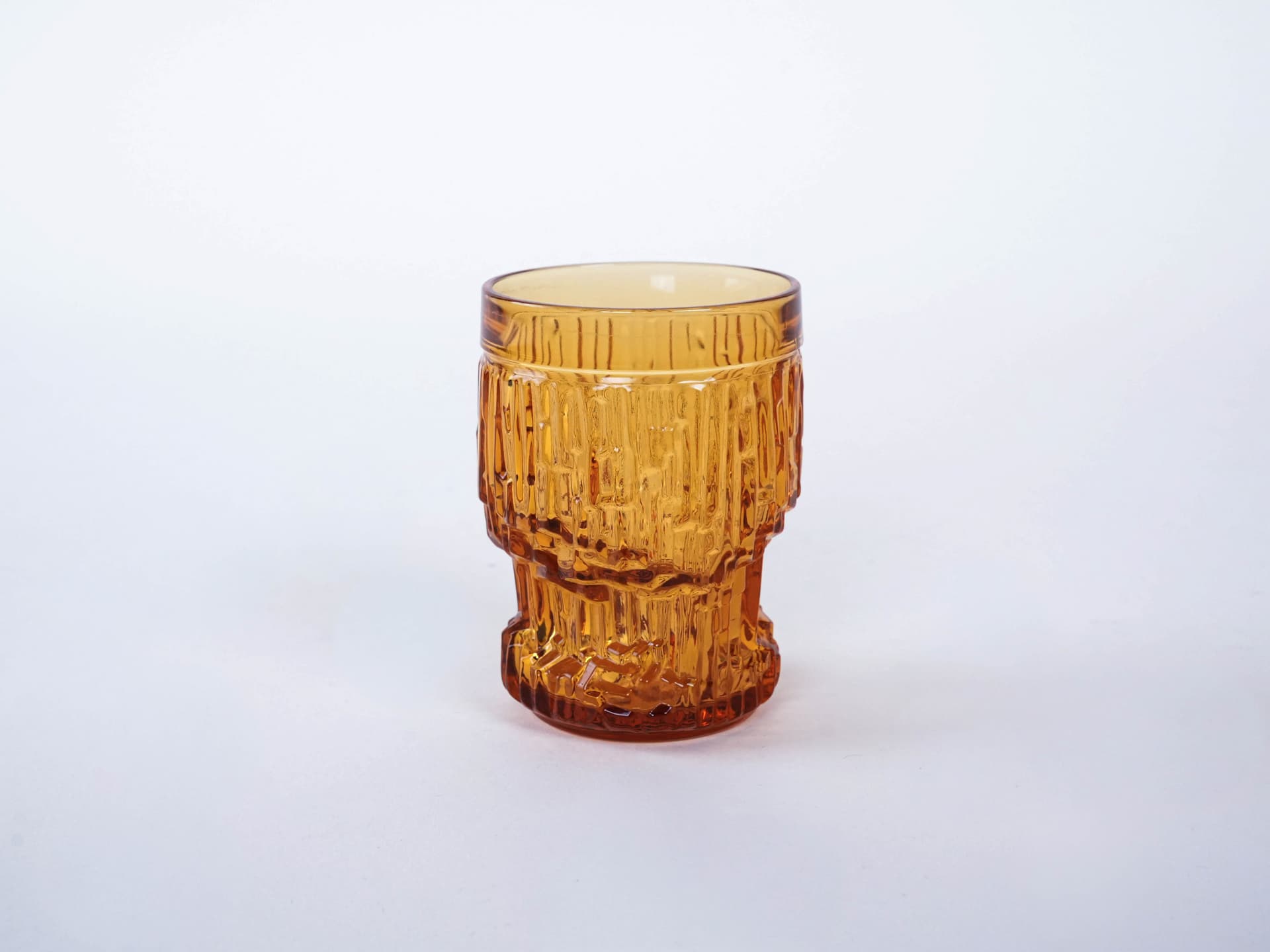 Komplet szklanek, bursztynowy, szkło, Włochy, lata 60. - 223114