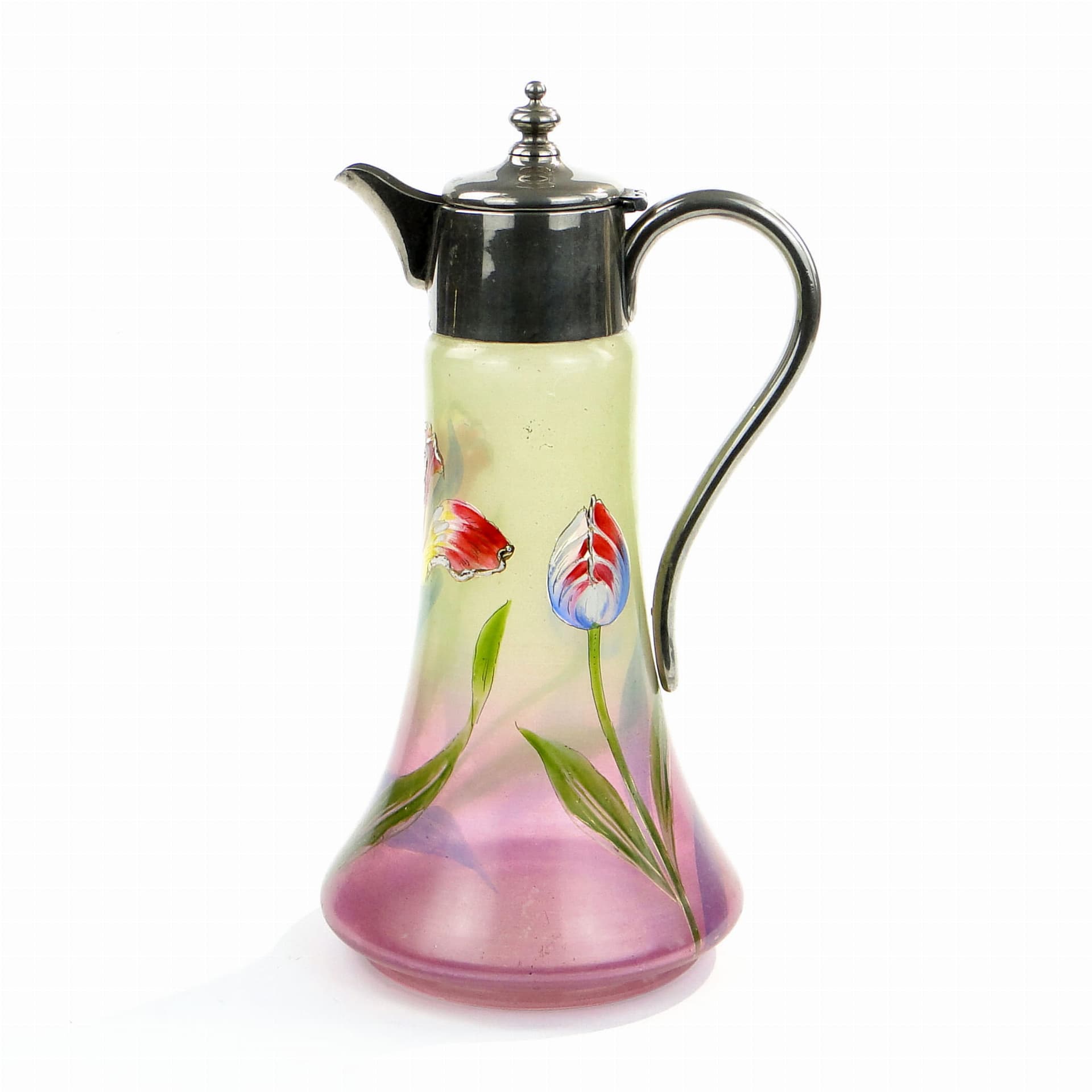 Art Nouveau jug, multicolor glass, Legras, France, early 20th c. - 223131