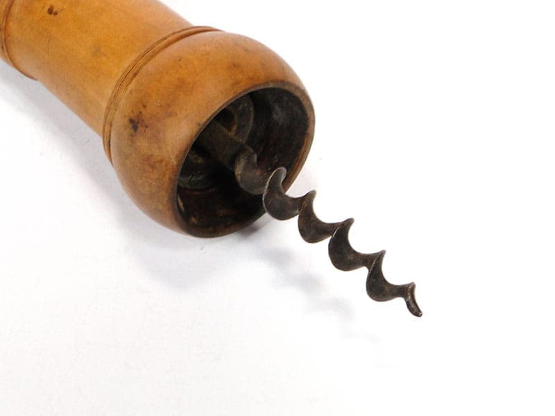 Korkociąg Biedermeier, orzech brązowy ciemny, stal, Austria, XIX w. - 223206