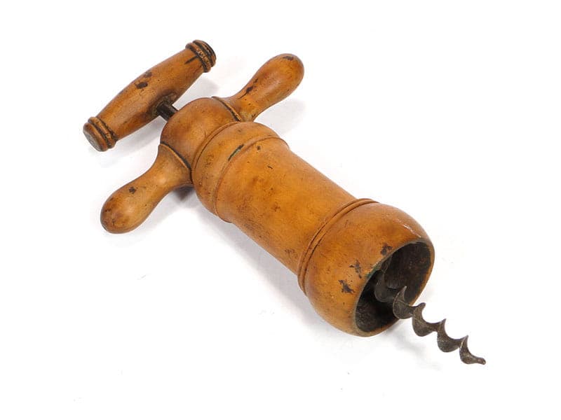 Korkociąg Biedermeier, orzech brązowy ciemny, stal, Austria, XIX w.