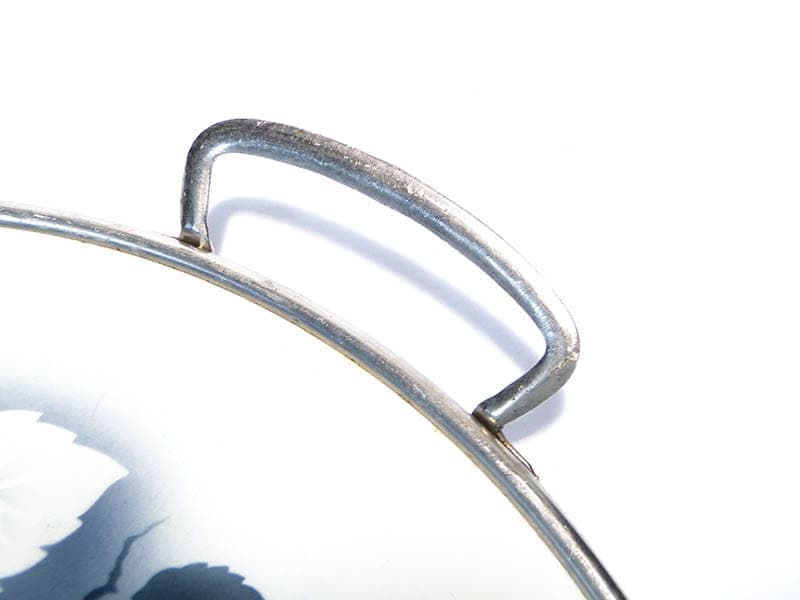 Taca secesyjna, szara, ceramika, mosiądz, Niemcy, lata 20. - 223213