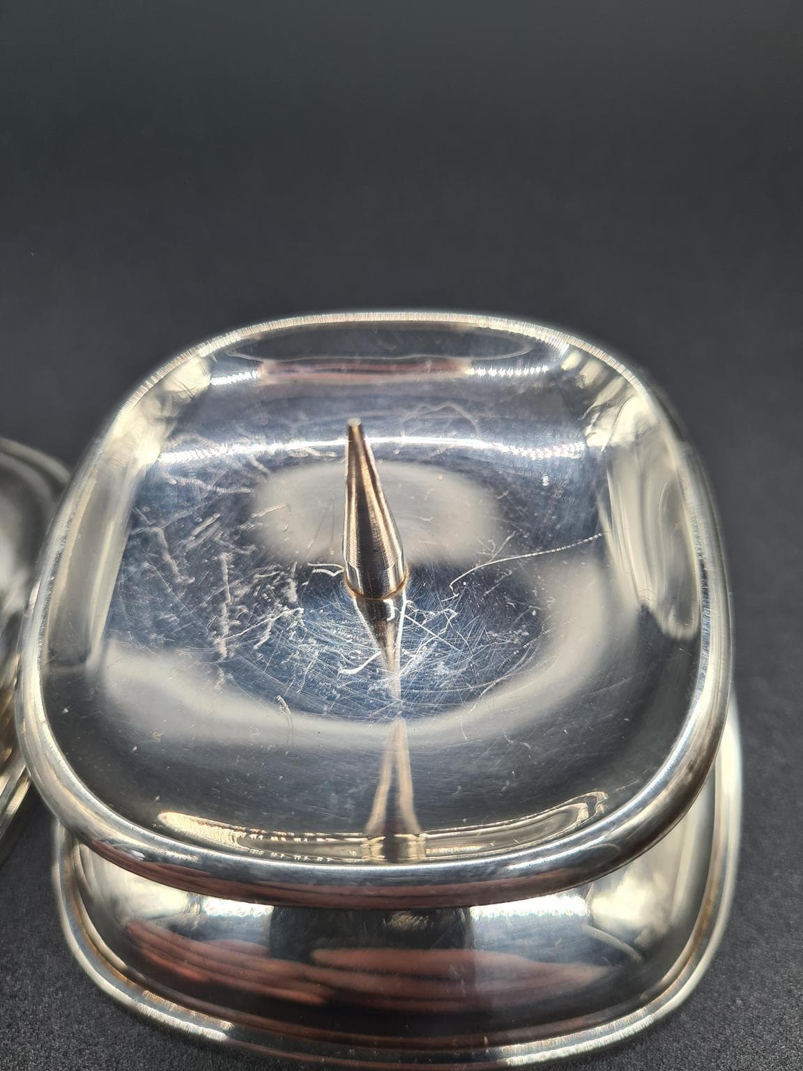 Para świeczników, Mid-Century Modern, srebrny, metal chromowany, WMF, Niemcy, lata 60. - 223229