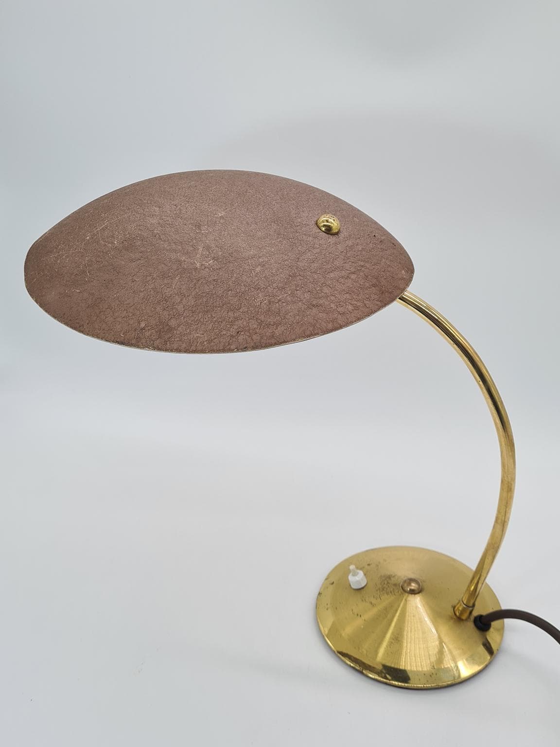 Lampa stołowa, złoty mosiądz, lata 60. - 223275
